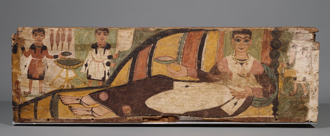 Fragment från en målad Sacrophagus, 300-talet e.Kr. av Roman Period Egyptian