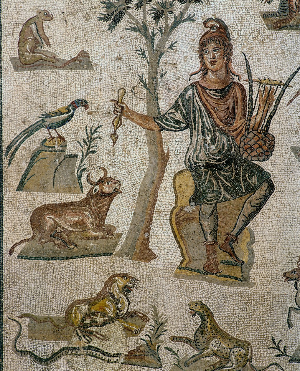 Orpheus omgiven av djur (detalj) av Roman Roman