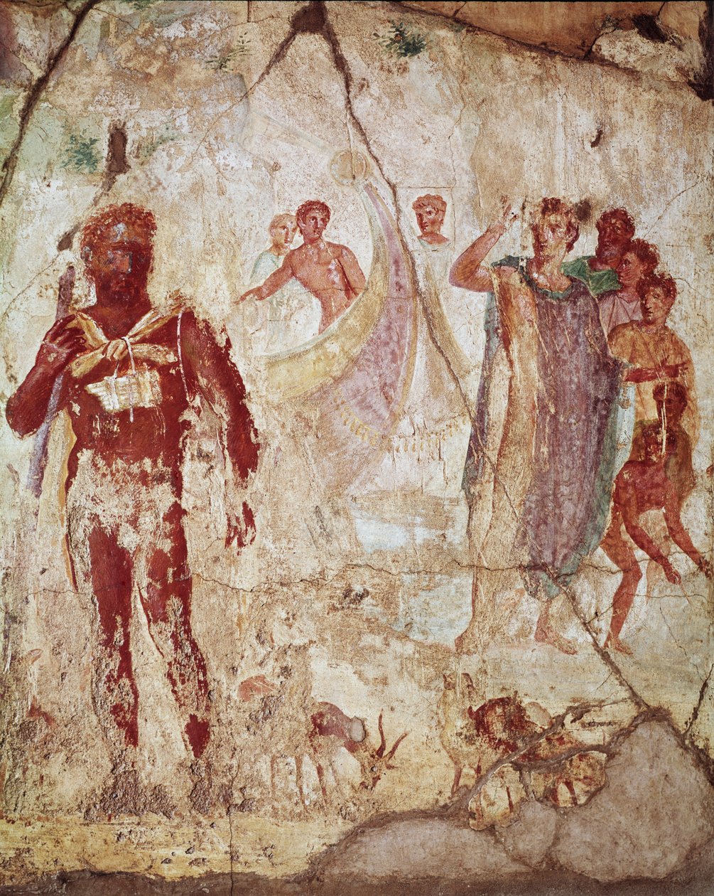 Polyfemus og Æneas, Pompeji, 1. århundrede f.Kr. - 1. århundrede e.Kr. av Roman Roman
