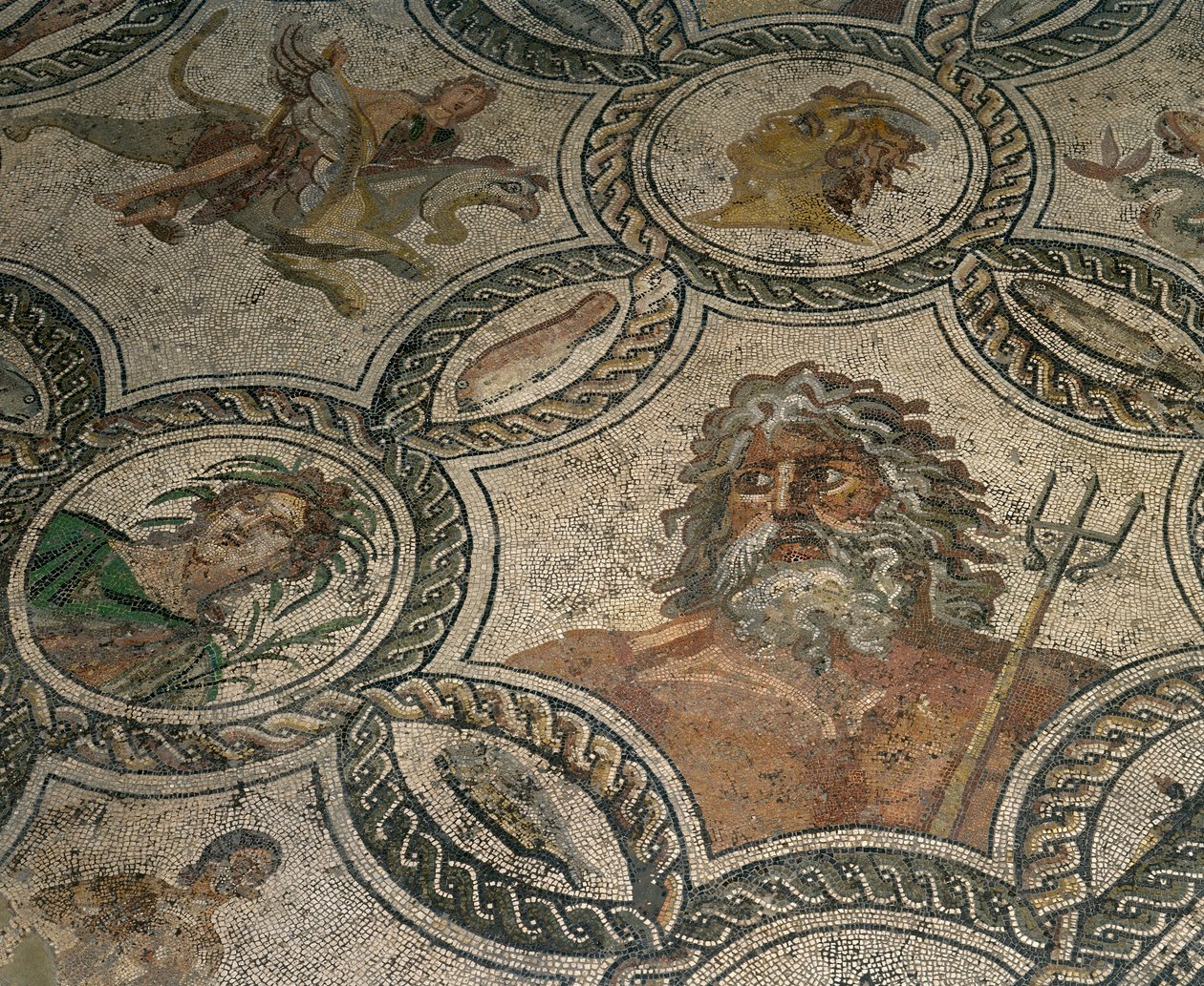 Årstiderna (detalj), polykrom mosaik av Roman Roman