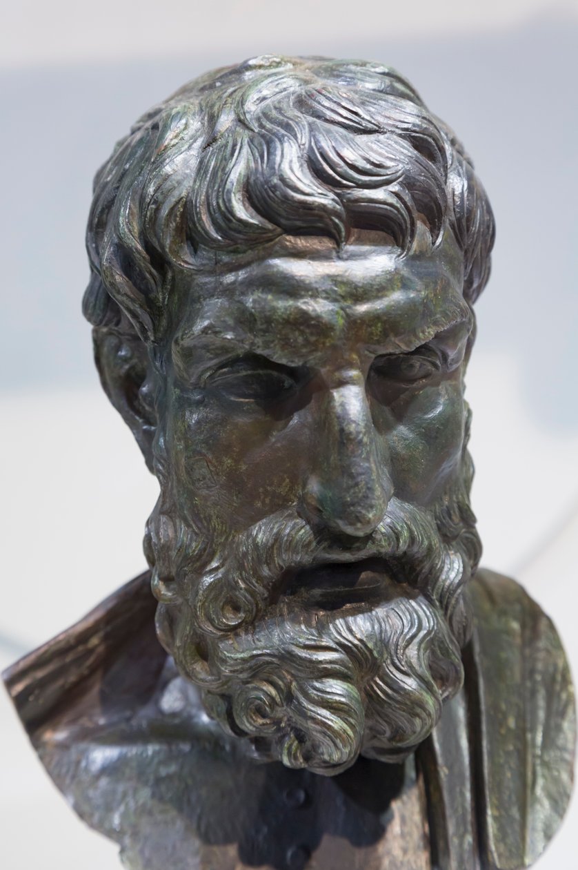 Byst av Epicurus byst (brons) av Roman