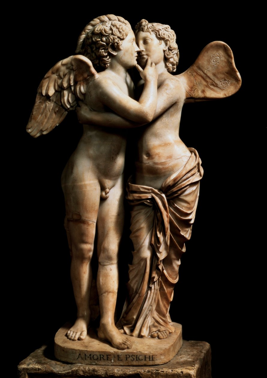 Amor och psyke (marmor) av Roman