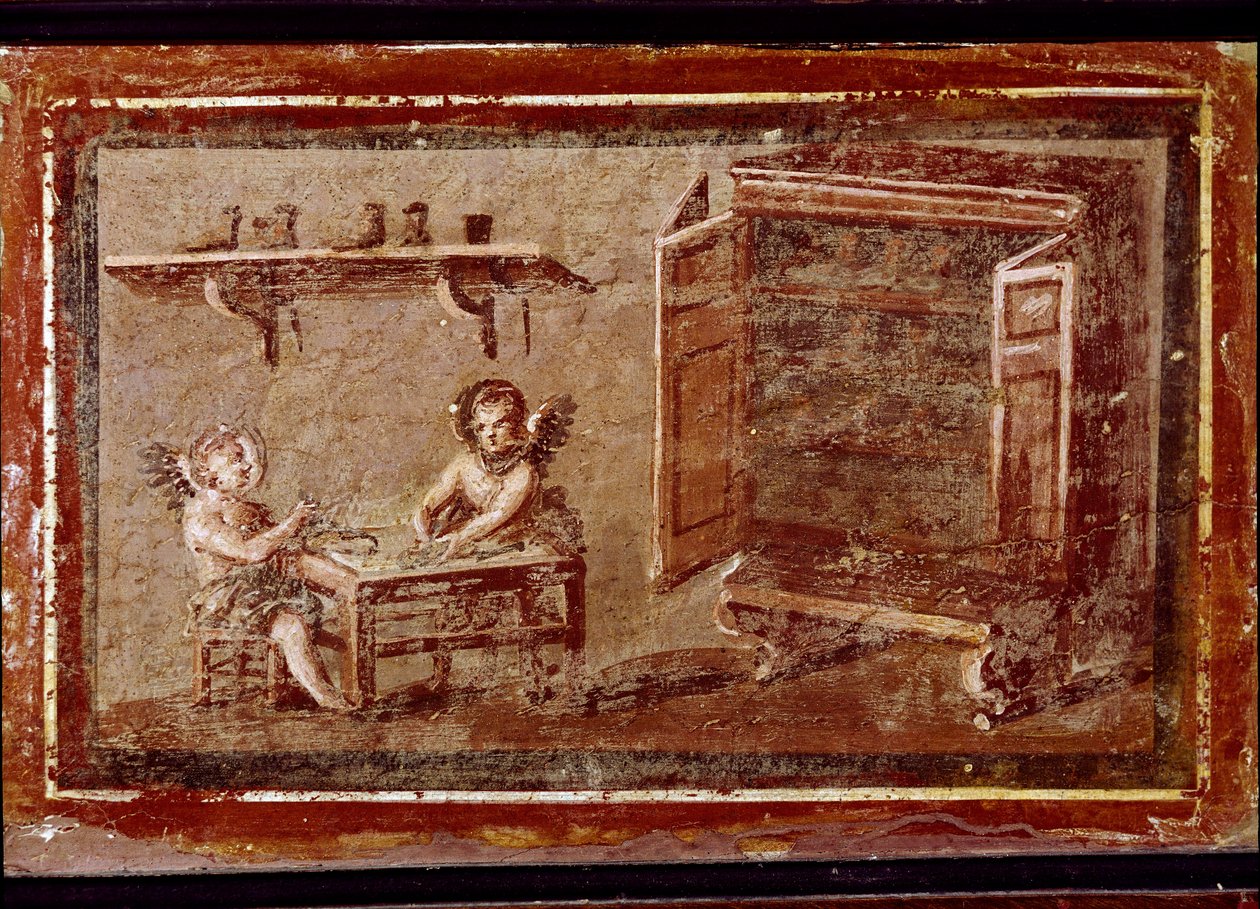 Cupids skomakare (fresk av Roman