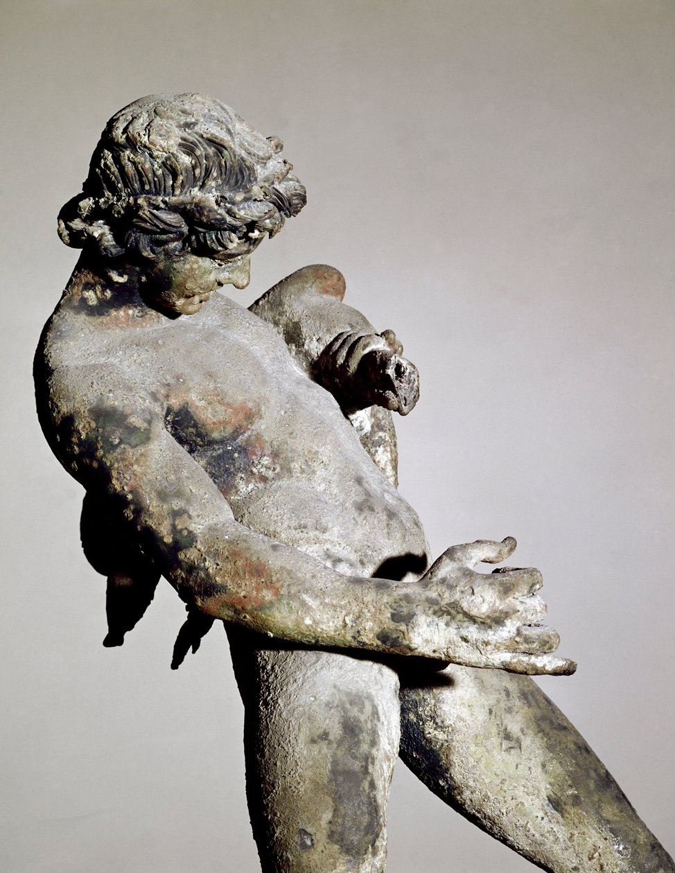 Detalj av en faun (bronsskulptur av Roman