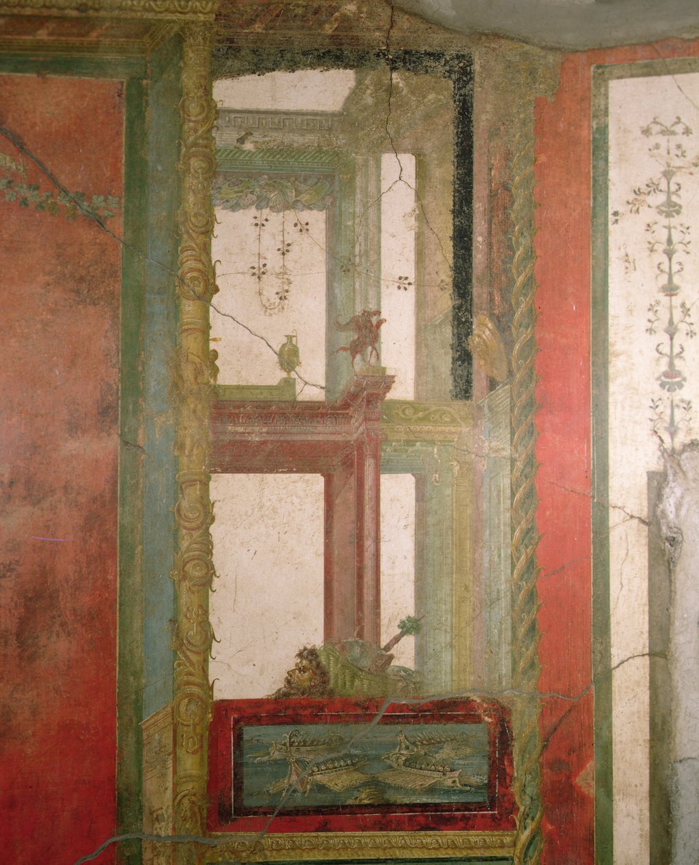 Fantastisk arkitektur, Pompei, Italien (fresk) av Roman