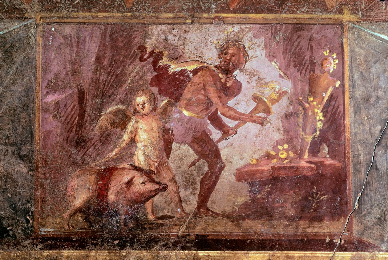 Fresk från Villa of Mysteries, Pompeji av Roman