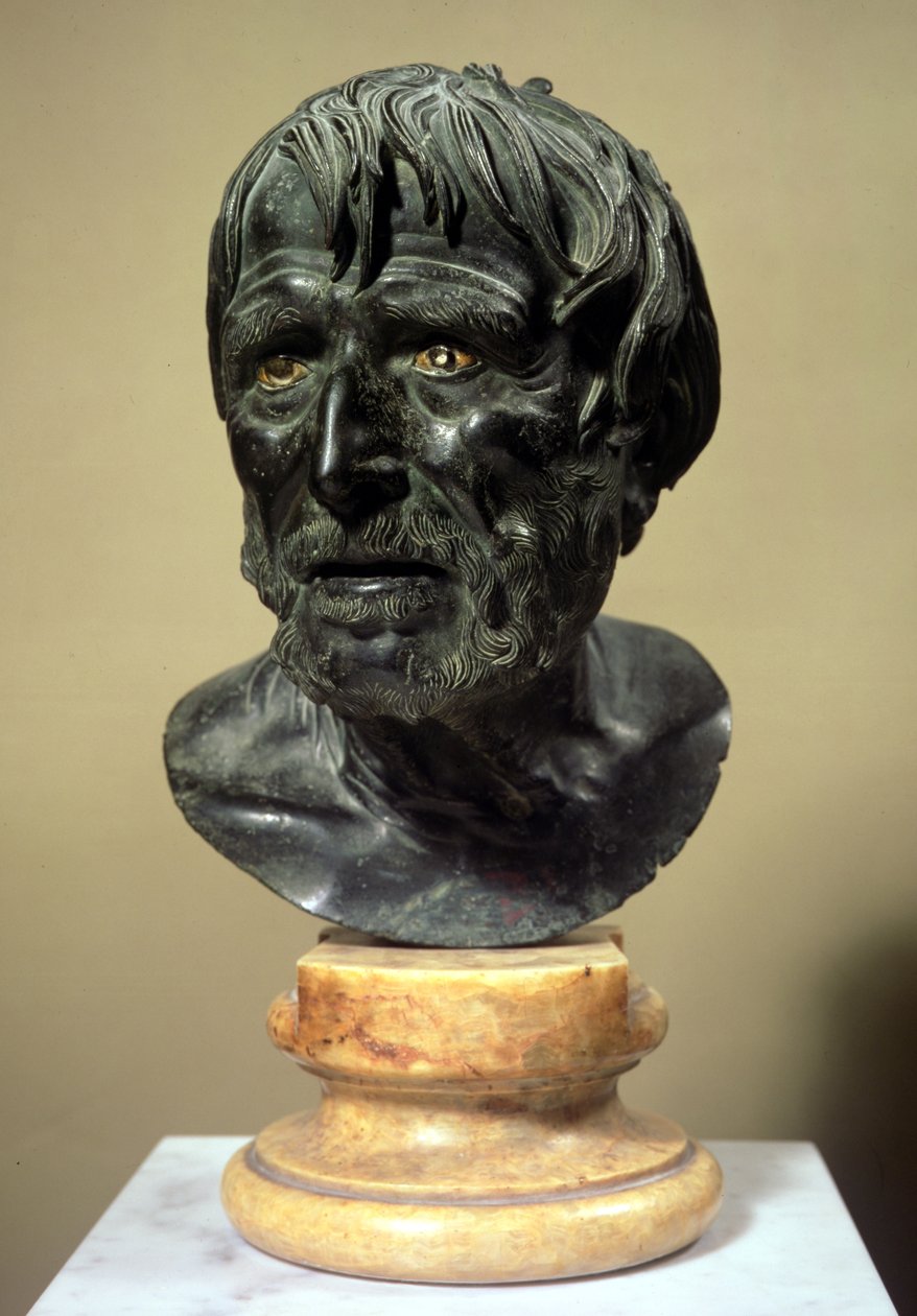 Chef för Seneca (c.4 f.Kr.-65 e.Kr.) (brons) av Roman
