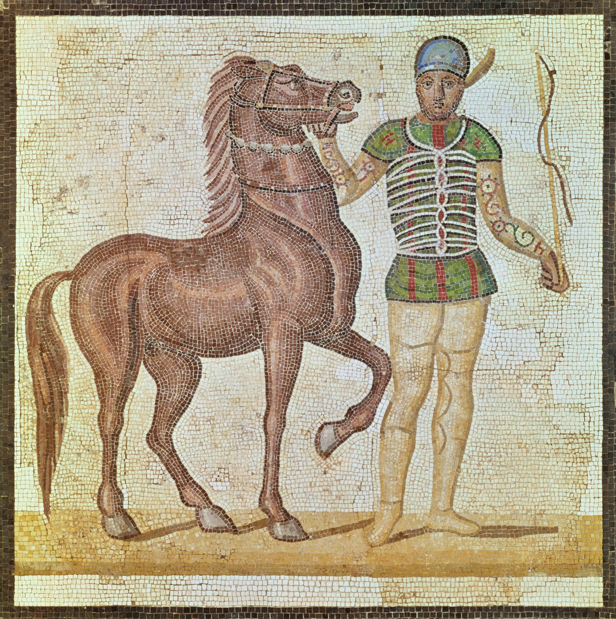 Ryttare i tävlingsfärger (mosaik) av Roman