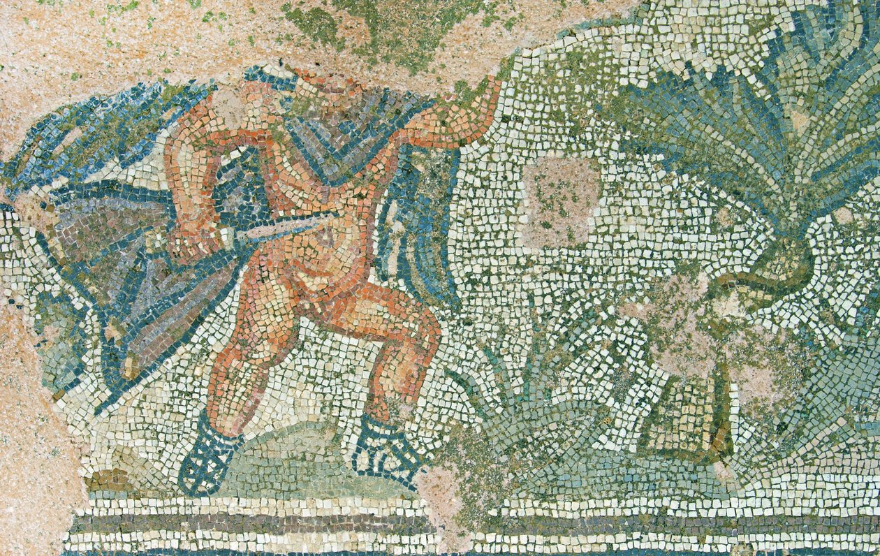 Jaktscen, House of Dionysos, Paphos, Cypern (mosaik) av Roman