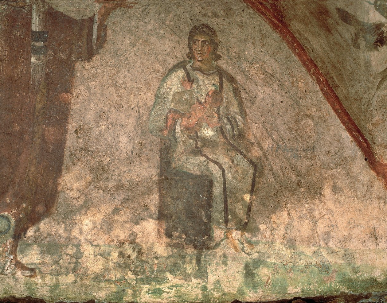 Mor och barn, Cubiculum of the Velatio (fresk) av Roman