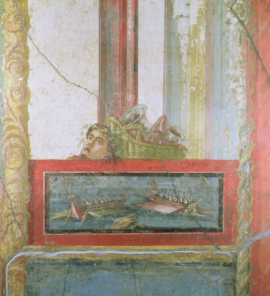 Sjöscen, Pompei, Italien (fresk) av Roman