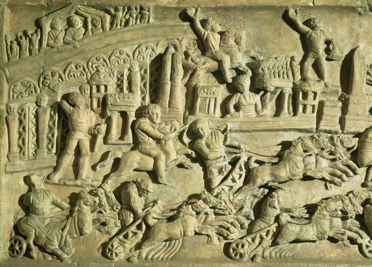 Relief föreställande lekar på Circus Maximus av Roman