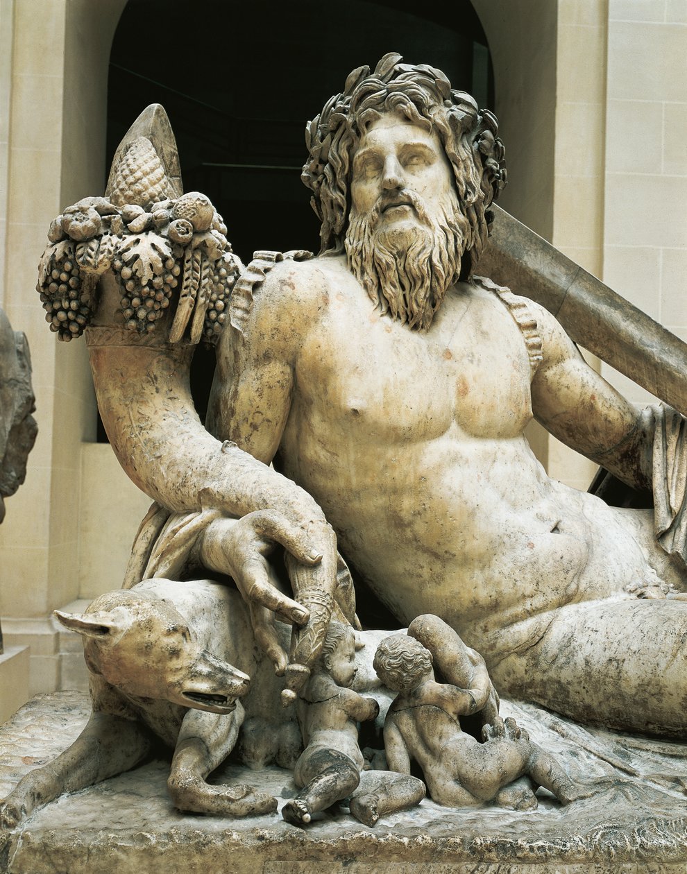 Staty som föreställer floden Tibern (marmor) av Roman
