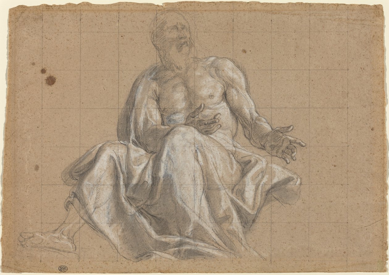 En äldre man i klassiskt draperi av Roman 18th Century