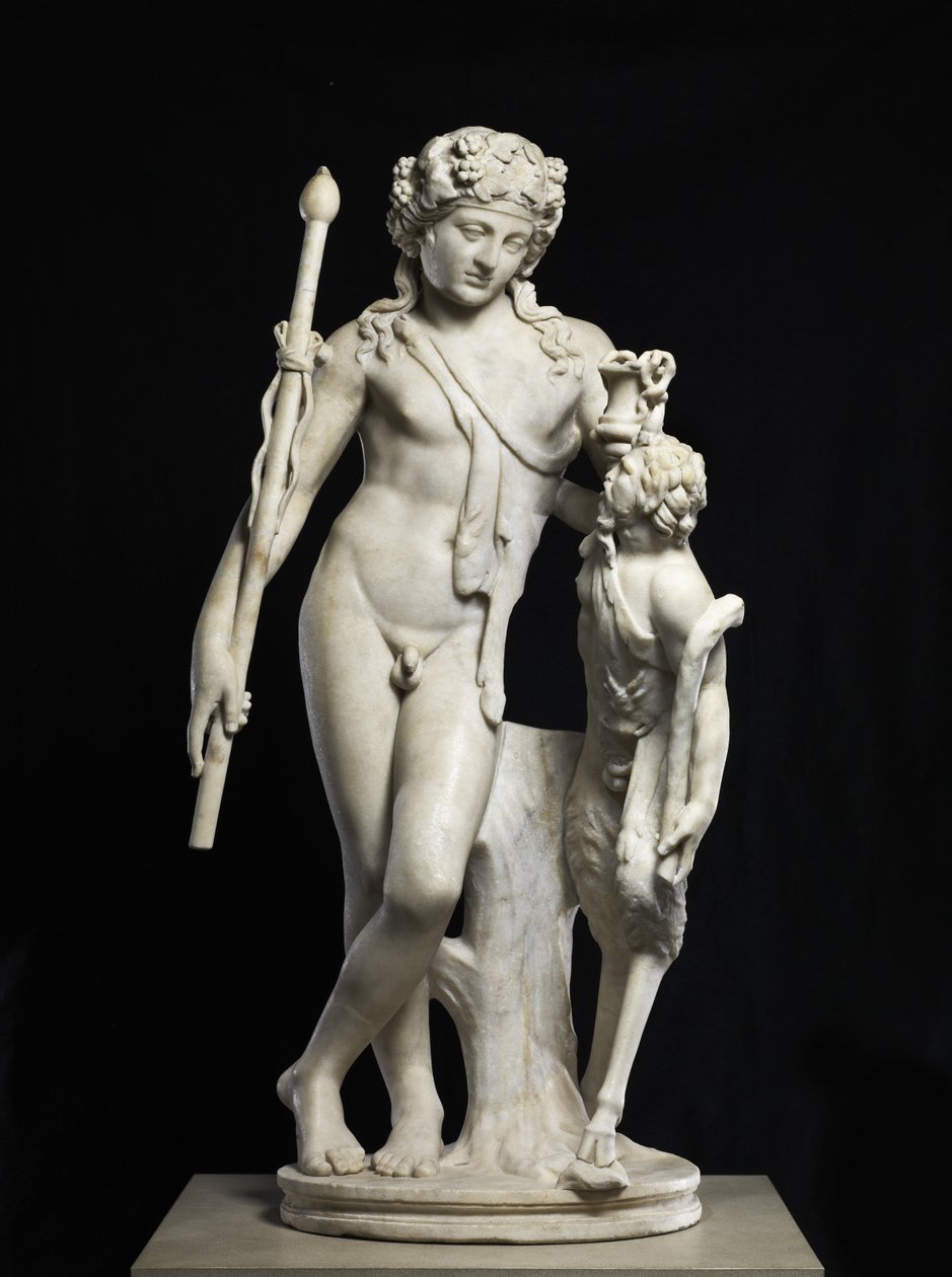 Dionysos med panna, AD 50-150 (marmor) av Roman Roman