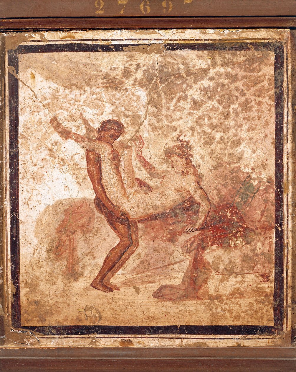 Fresk föreställande erotiskt ämne, från Pompei, Italien av Roman Roman