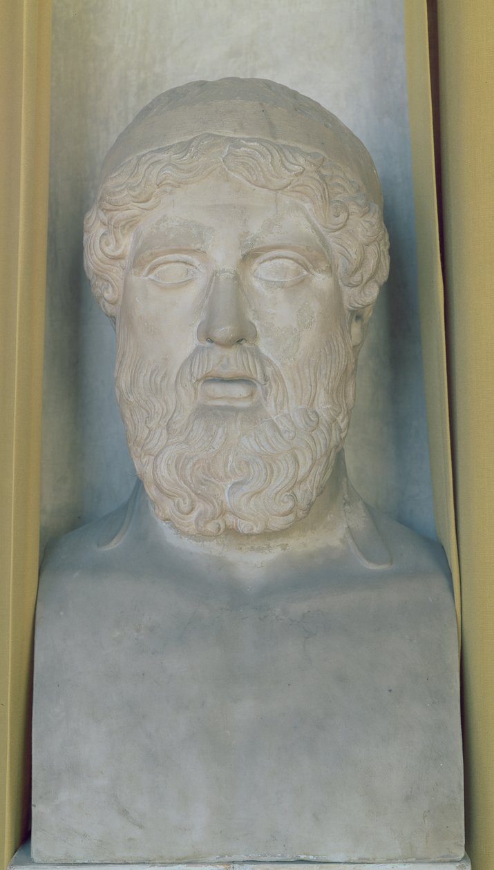Hermetisk byst av Anacreon (marmor) av Roman Roman