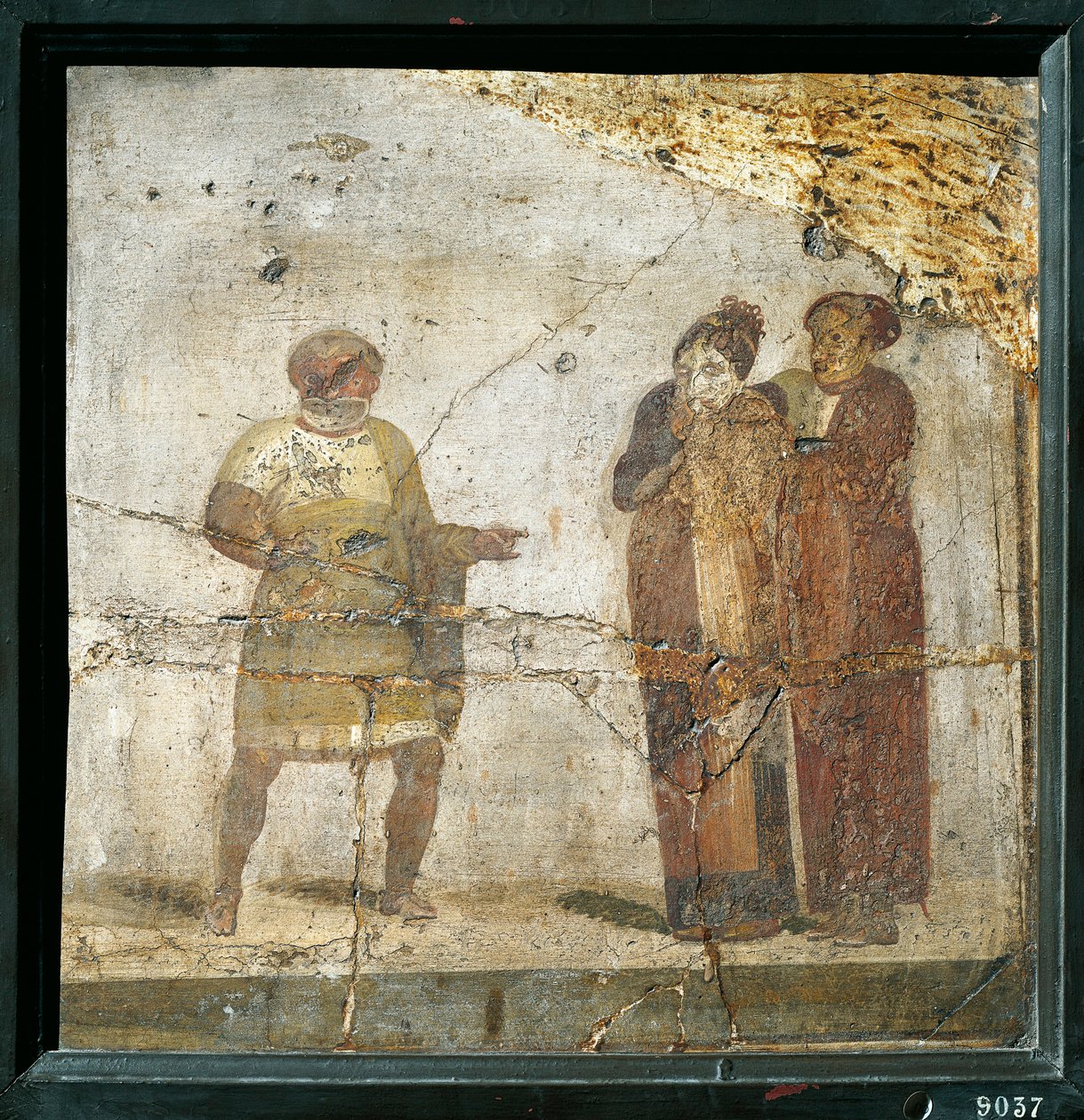 Italien, Kampanien, Pompeji, teaterscen, fresk av Roman Roman