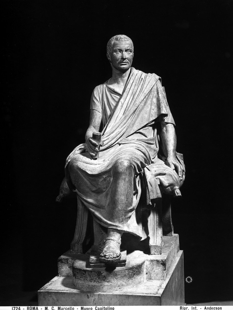 Staty av Marcus Claudius Marcellus (c.268-208BC) (marmor) av Roman Roman