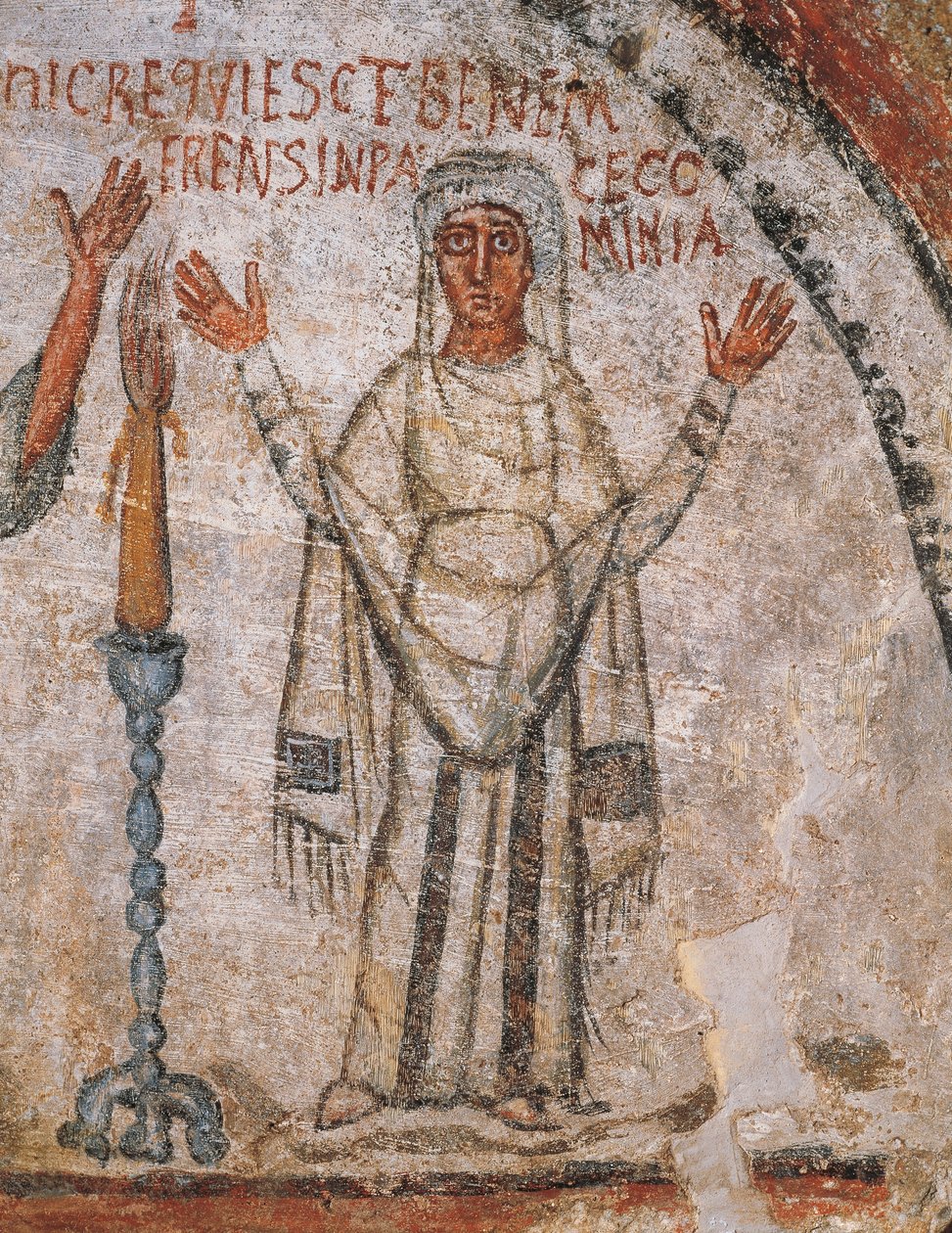 Den avlidne Cominia (fresk) av Roman Roman