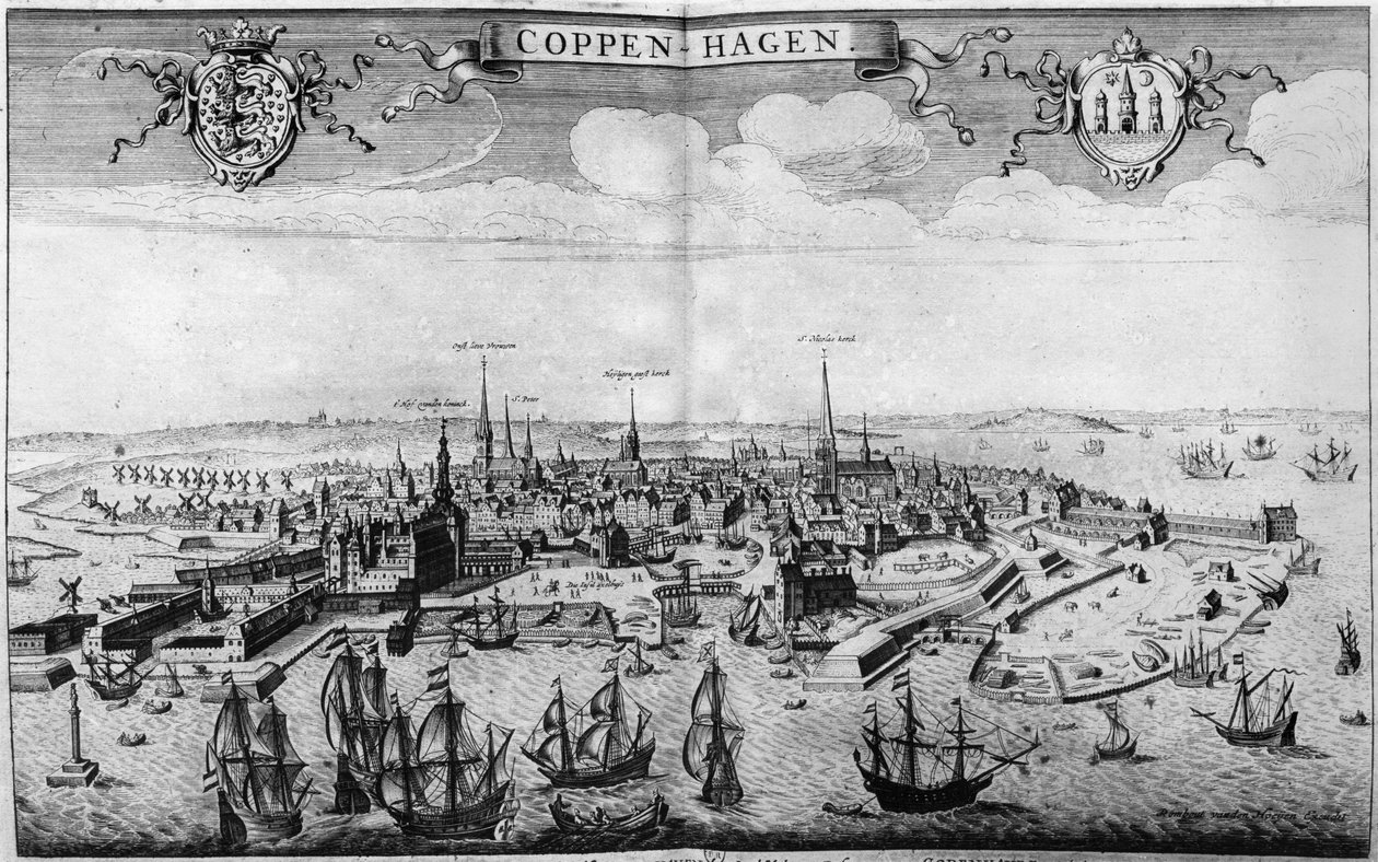 Utsikt över Köpenhamn av Rombout Van den Hoeye