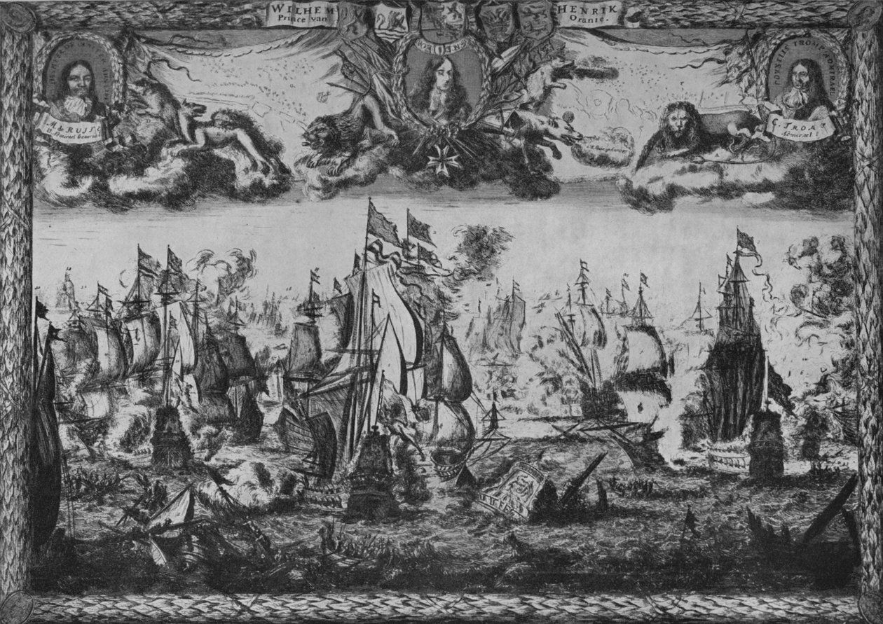 Slaget vid Texel, c1675 av Romeyn de Hooghe