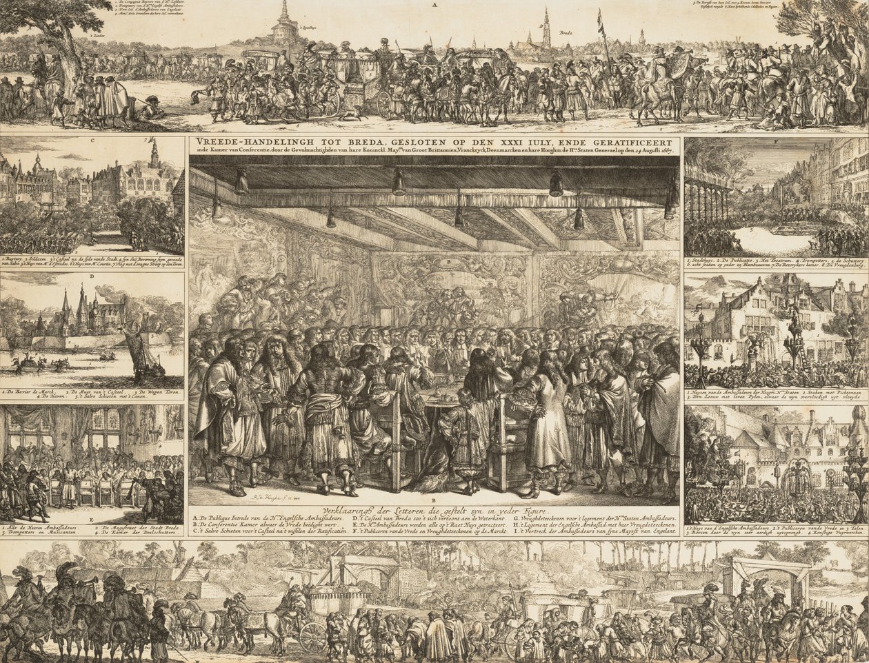 Fredskonferens i Breda, n.d., n.d.. av Romeyn de Hooghe