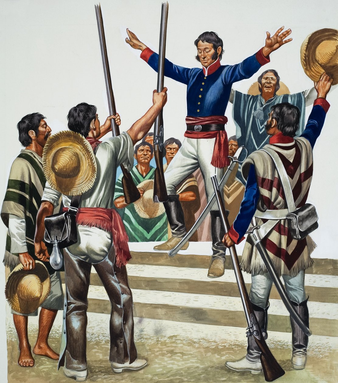 Agustin de Iturbide (1783-1824) (gouache på papper) av Ron Embleton