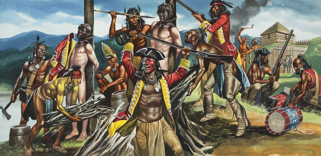 Roasted at the Stake (gouache på papper) av Ron Embleton