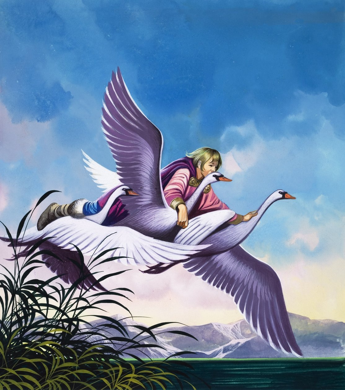 De magiska äpplena (gouache på papper) av Ron Embleton