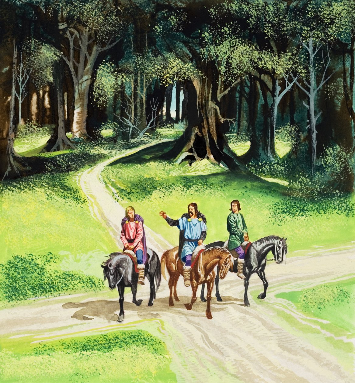 De magiska äpplena (gouache på papper) av Ron Embleton