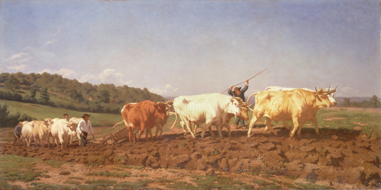 Plöjning i Nivernais, 1850 (se detalj 60150) av Rosa Bonheur