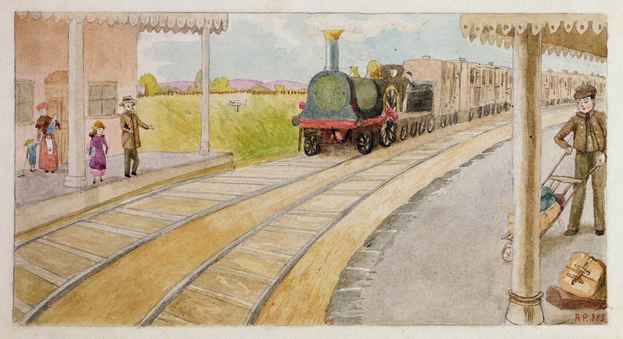 Att ta tåget, Addiscombe, 1883 av Rosa Clementina Petherick