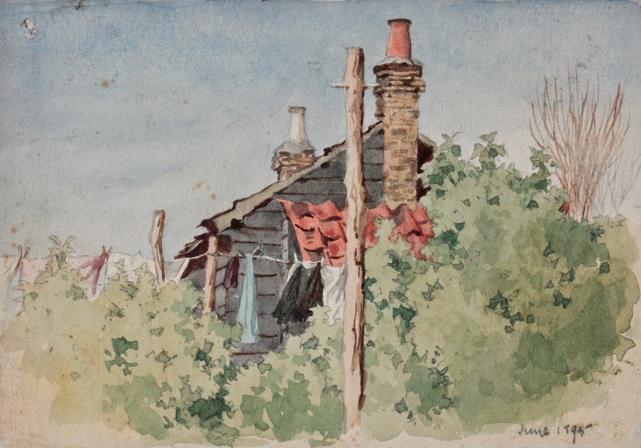 Washing on a Line, 1895 av Rosa Clementina Petherick