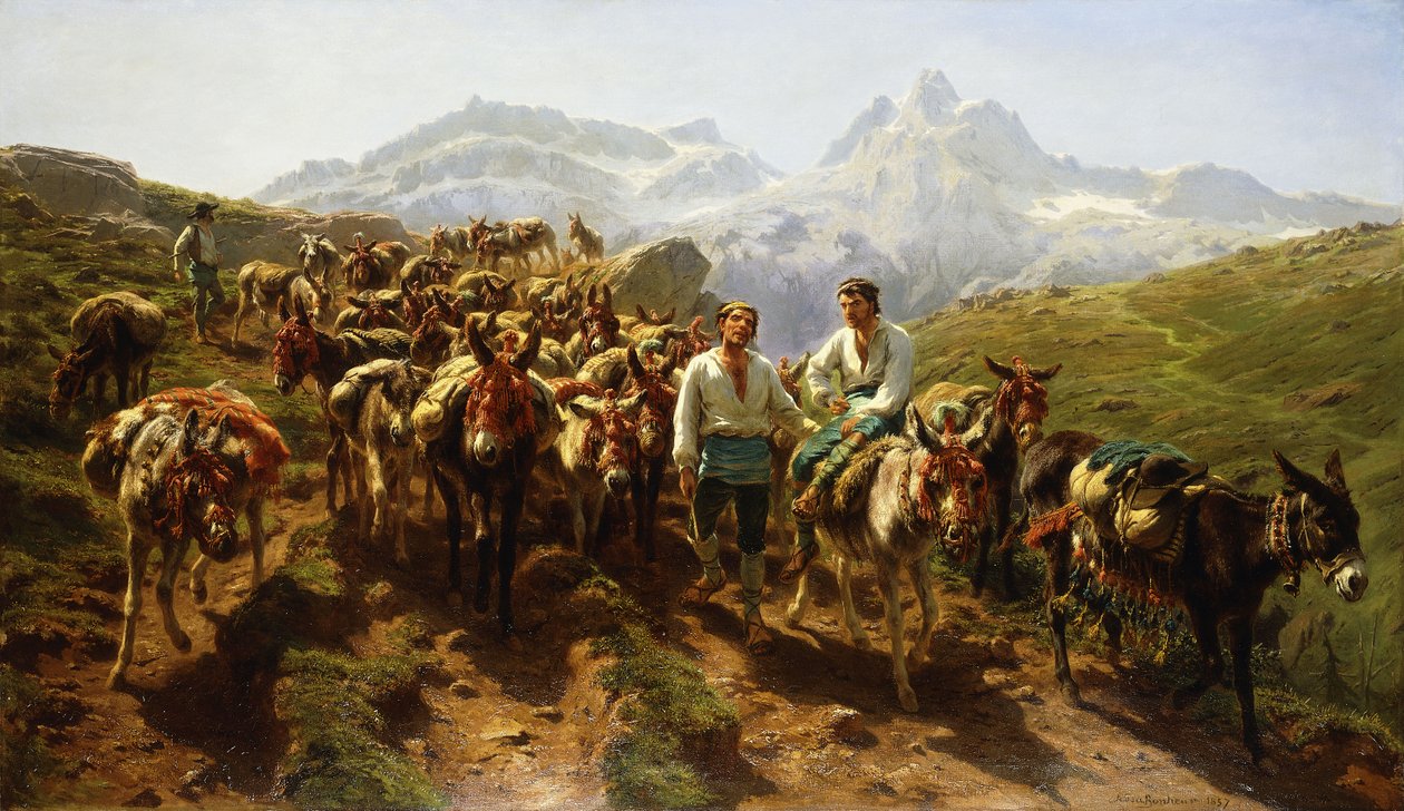 Spanska muleterare som korsar Pyrenéerna, 1857 av Rosa Bonheur