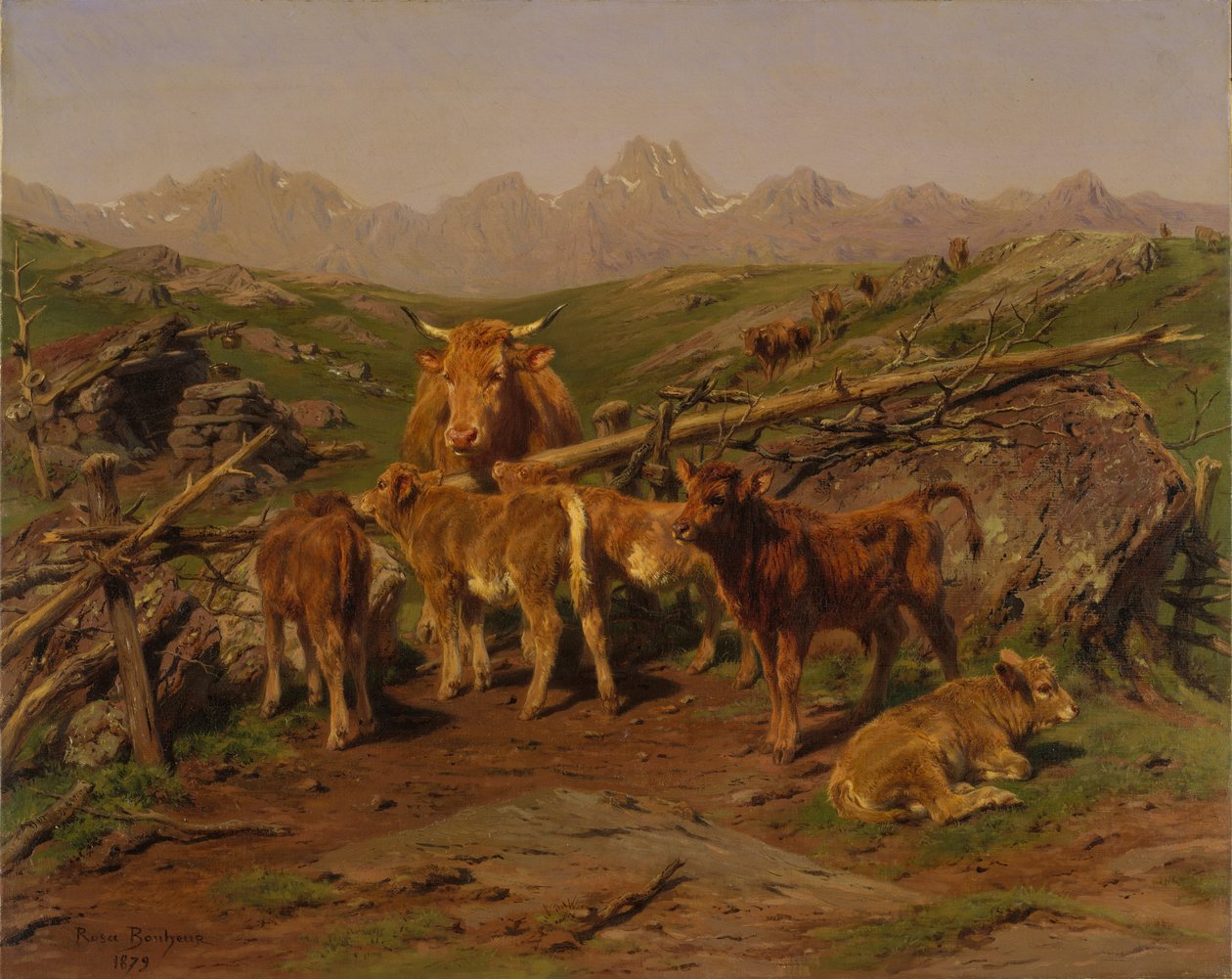 Avvänjning av kalvarna, 1879. av Rosa Bonheur