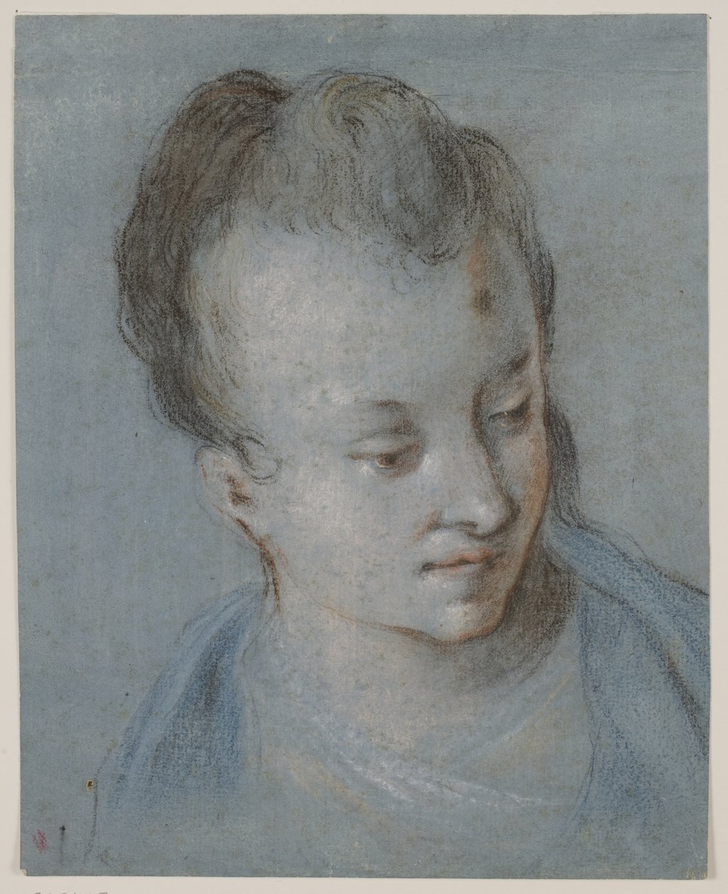 Kvinnans huvud vänt åt höger av Rosalba Carriera