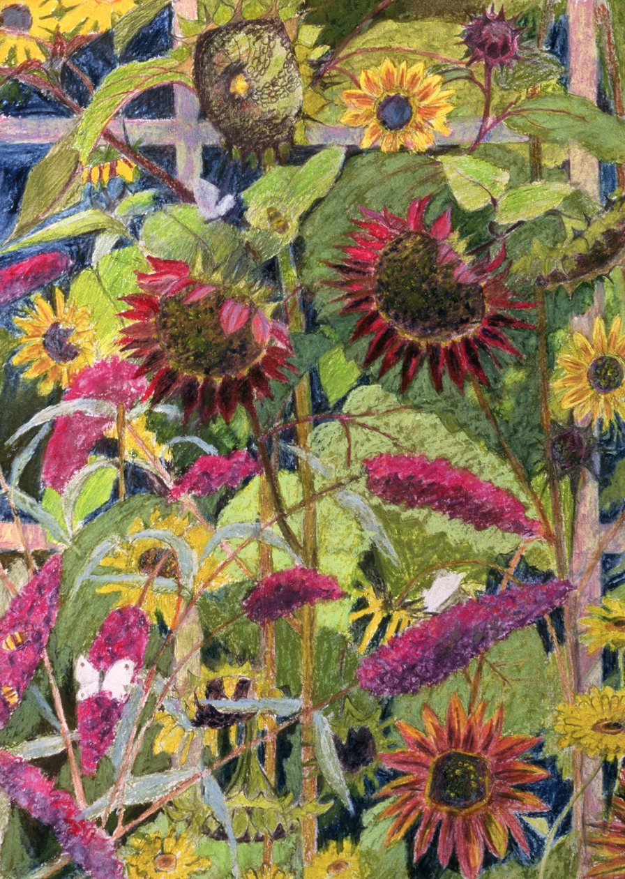 Flowers of the Sun (olja & pastell på papper) av Rosalie Bullock