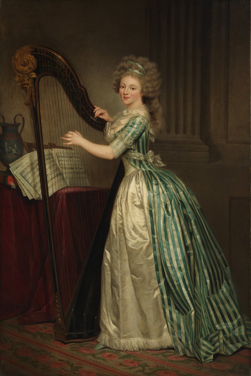 Självporträtt med en harpa, 1791 av Rose Adelaide Ducreux