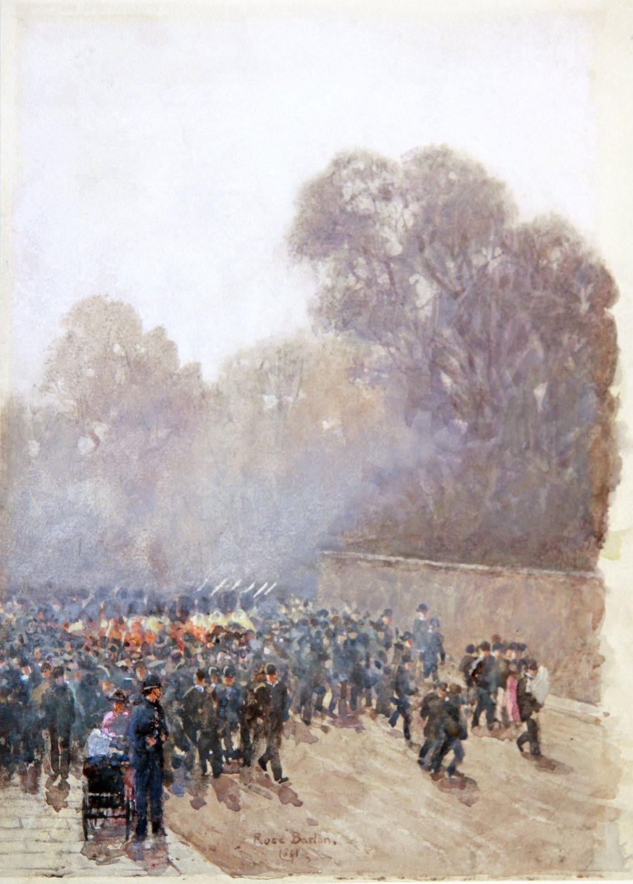 Soldatparaden 1891 (akvarell) av Rose Maynard Barton