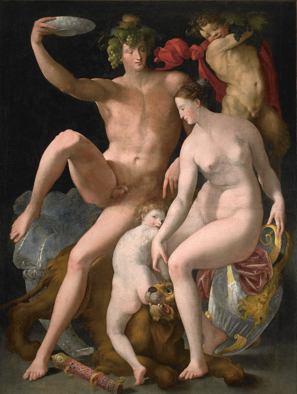 Bacchus, Venus och Amor, ca 1535. av Rosso Fiorentino
