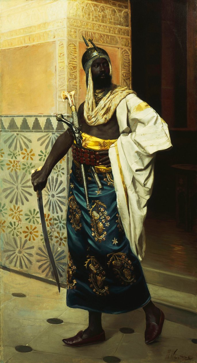 Nubian Guard (olja på duk) av Roudolf Weisse