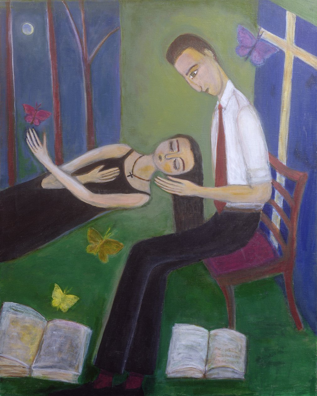 Epiphany, 2002 (akryl på duk) av Roya Salari