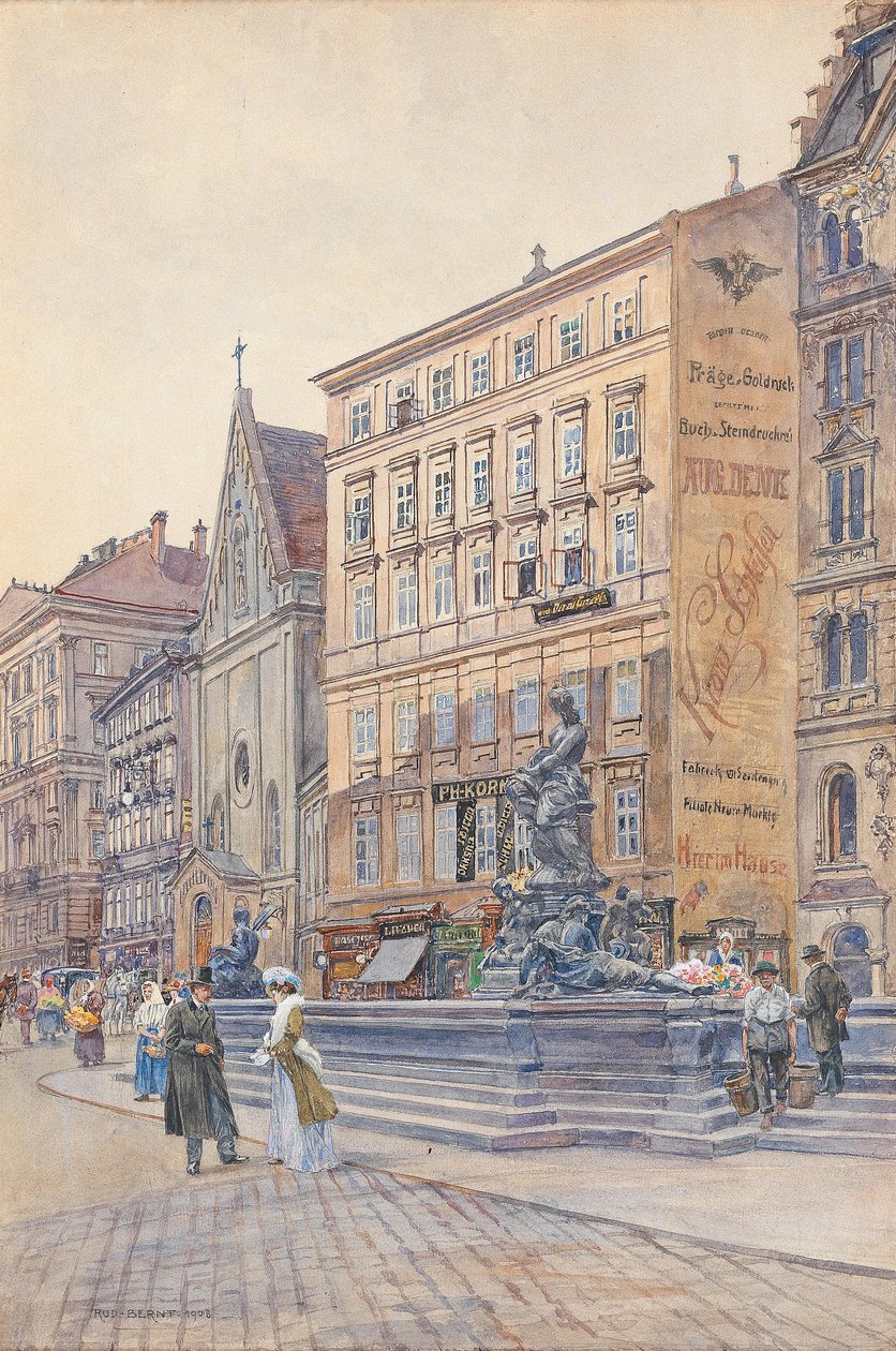  Der Neue Markt mit dem DonnerbrunnennEnglish: The Neue Markt and the Donnerbrunnen Donner fountainn av Rudolf Bernt