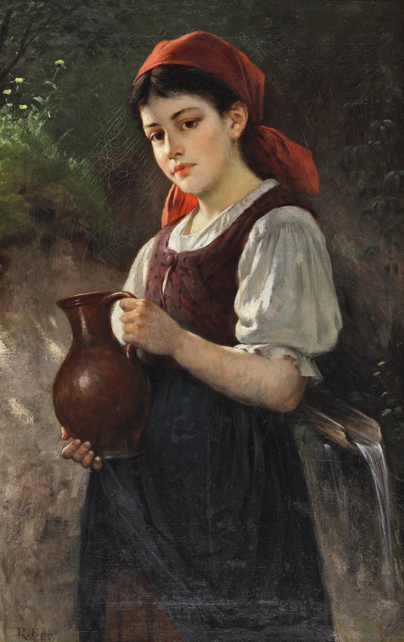 Ung flicka med en lerkanna av Rudolf Epp
