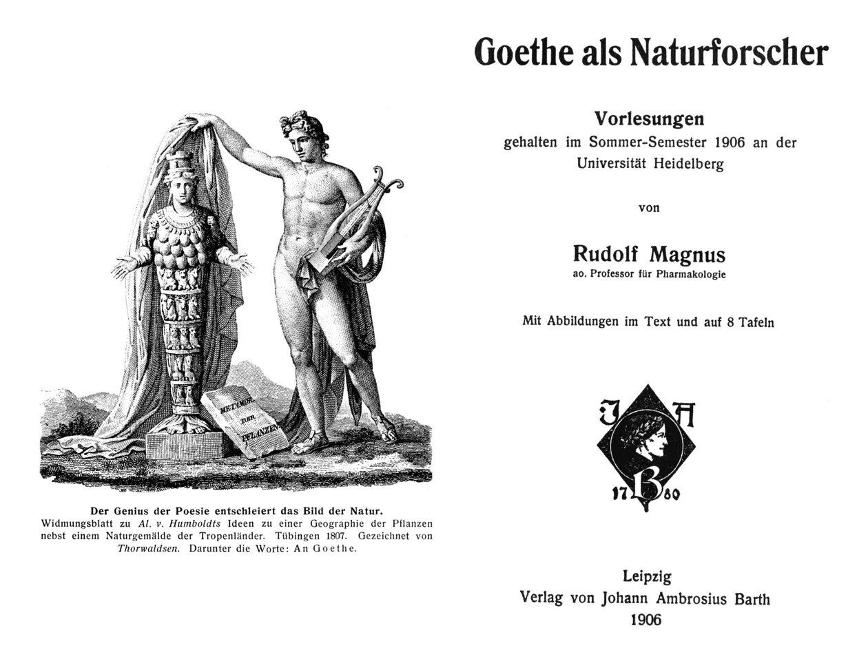 Frontispiece och titelsidan i Rudolf Magnus bok av Rudolf Magnus