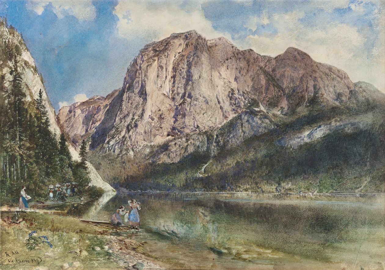 Altaussee -sjön och ansiktet på Mount Trissel av Rudolf von Alt