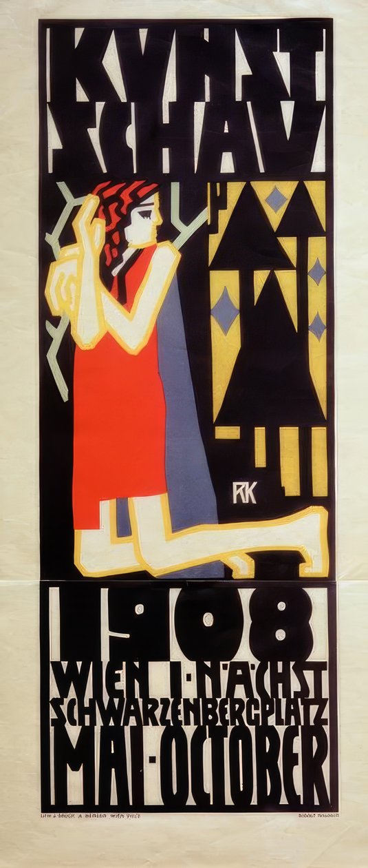R.Kalvach, affisch för Konstutställningen i Wien 1908 av Rudolf Kalvach