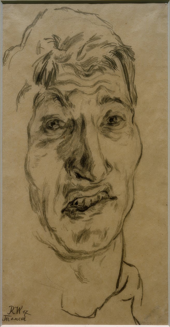 Självporträtt som fånge (i Ryssland) av Rudolf Wacker
