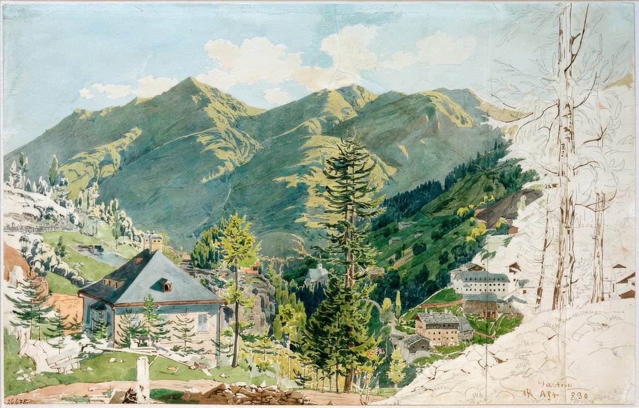 Utsikt över Gastein med Gamskarkogel av Rudolf von Alt